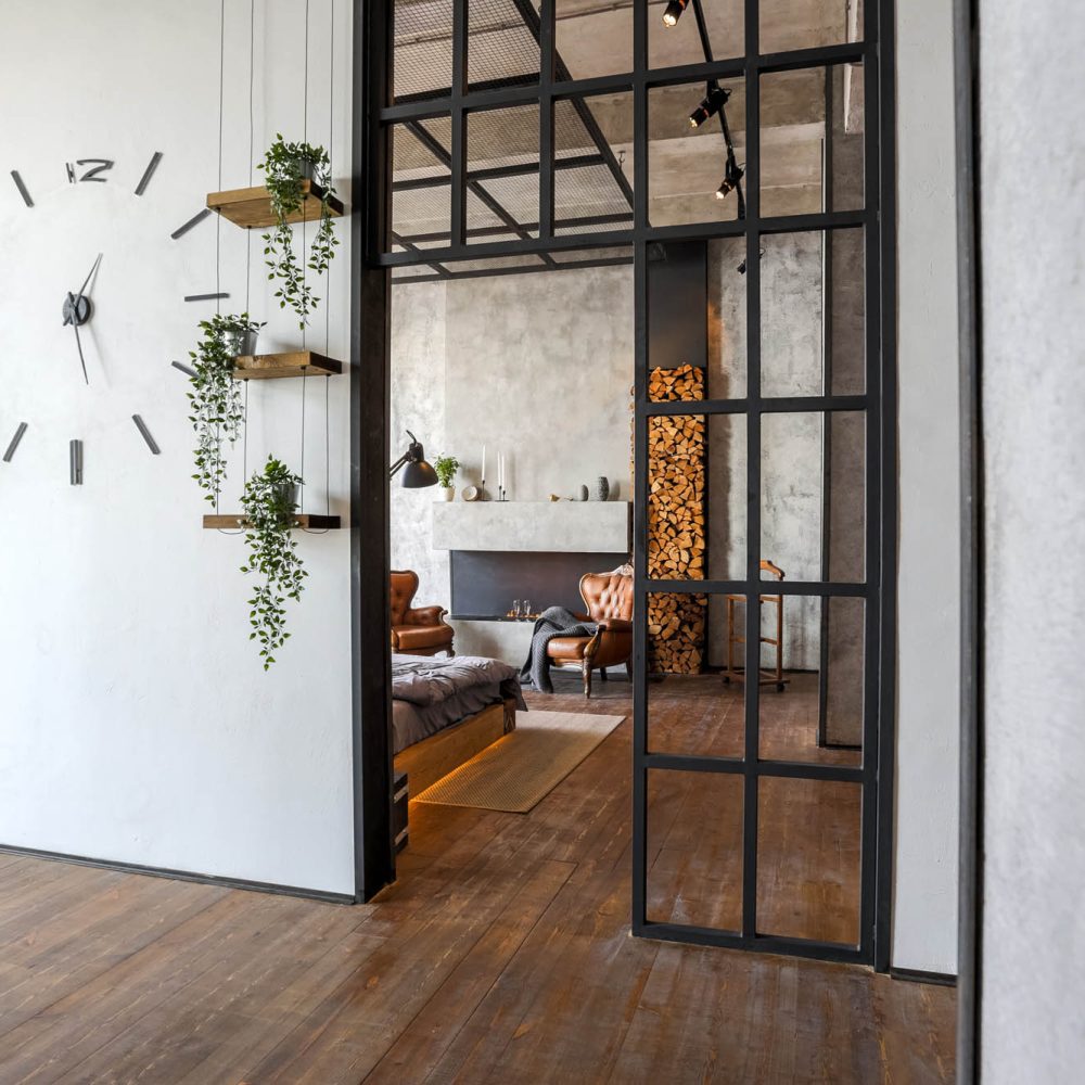 luxury studio apartment with a free layout in a loft style in da