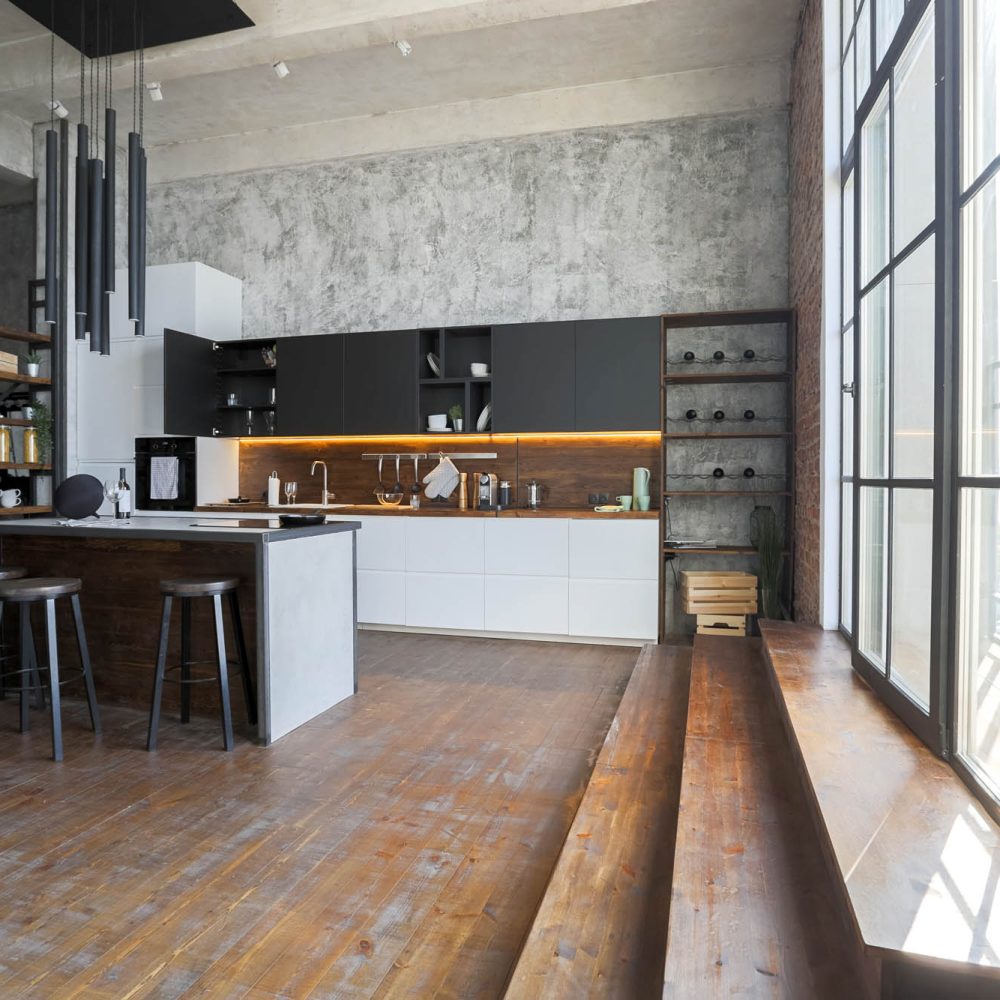 luxury studio apartment with a free layout in a loft style in da
