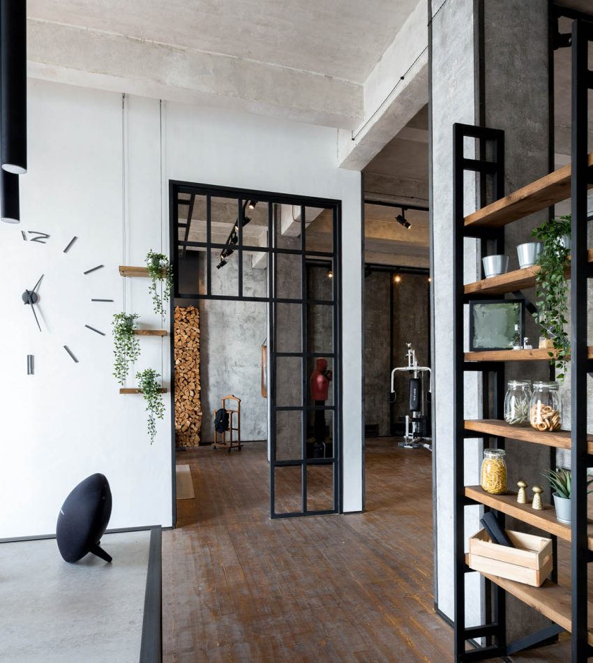 luxury studio apartment with a free layout in a loft style in da